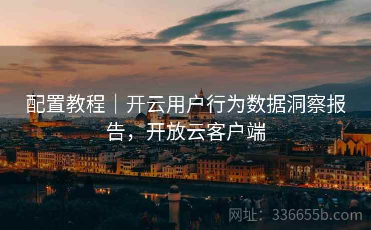 配置教程｜开云用户行为数据洞察报告，开放云客户端