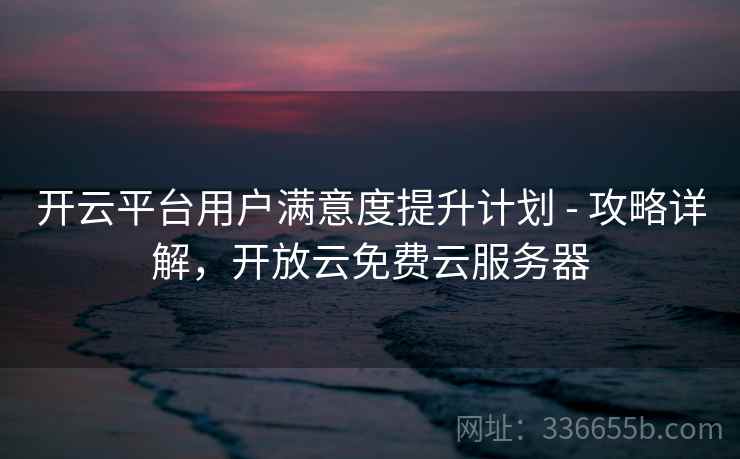 开云平台用户满意度提升计划 - 攻略详解，开放云免费云服务器
